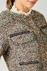 61191 Fringe Tweed Jacket: Stone/Grey / Small