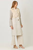 61307 Color Blocked Long Coat: Oatmeal Mix / Small