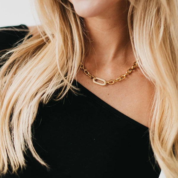 Michaela Diamond Chain Necklace - WATERPROOF