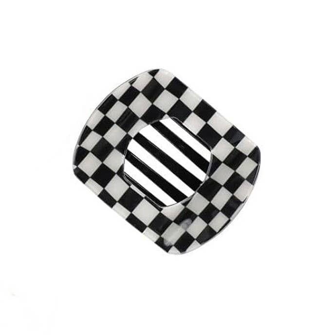 Jumbo Lay Flat Oval Hair Claw Clips Secure Styling | 40H1031: Black