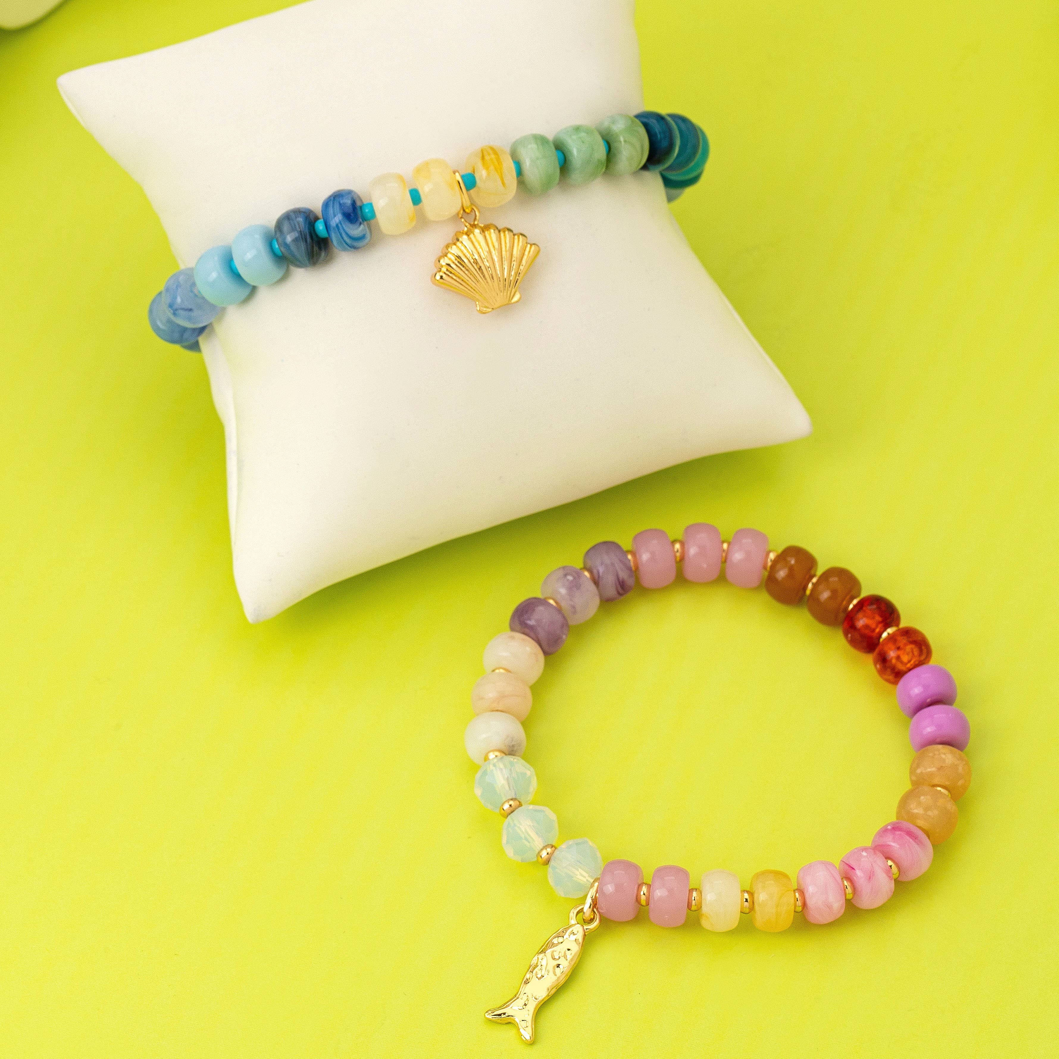 Nautical Multi-Color Beaded Bracelet Set | 80B1703: Set | Stella & Grace Boutique .