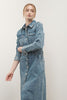 Denim Lapel Collar Maxi Dress