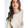 SPECKLED KNIT SWEATER: CREAM MULTI / S-M-L(3-2-1)