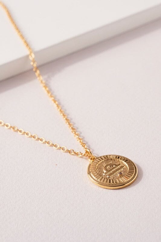 Gold Zodiac Sign Pendant Necklace