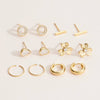 Contemporary Earring Set - 18K Gold Dipped: Gold / One / 4DE38127