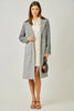 61271 Mixed Media Long Coat: Grey Mix / Small