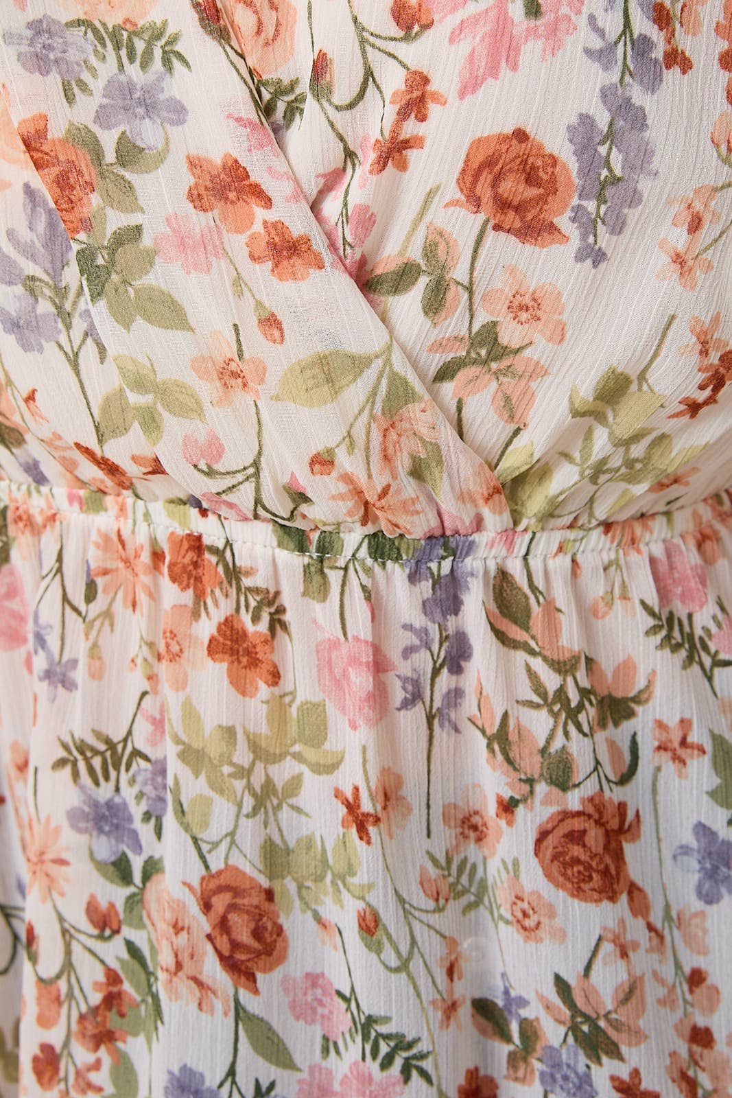 Floral Surplice Peplum Top