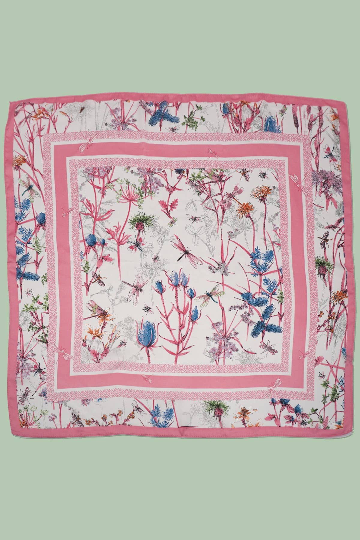 LARGE PRINT SILKY FEEL BANDANA SCARF | 40SC673: Pink | Stella & Grace Boutique .
