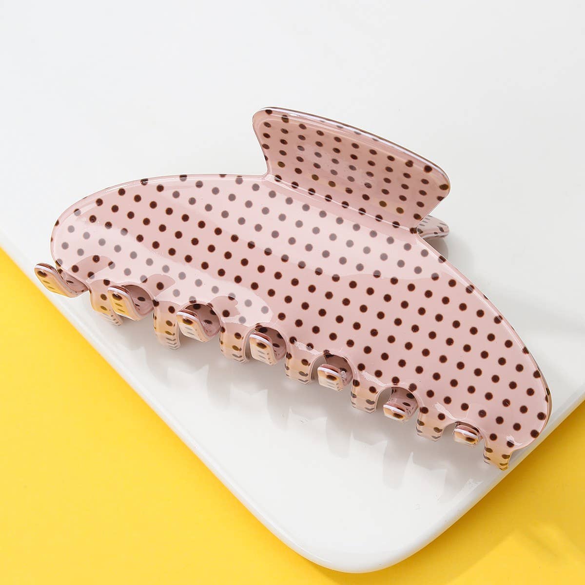 Polka Dot Hair Claw Clip | 40H1052: Beige