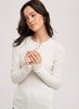 Ivory Ribbed Henley Knit Top