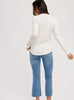 Ivory Ribbed Henley Knit Top