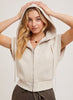 Oatmeal Cropped Hooded Vest