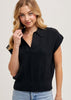 Black Knit Polo Sweater