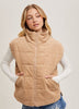 Latte Corduroy Quilted Puffer Vest