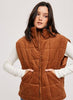 Rust Corduroy Quilted Puffer Vest