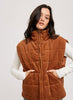 Rust Corduroy Quilted Puffer Vest