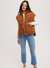 Rust Corduroy Quilted Puffer Vest