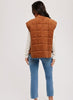 Rust Corduroy Quilted Puffer Vest