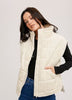 Cream Corduroy Quilted Puffer Vest