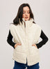 Cream Corduroy Quilted Puffer Vest