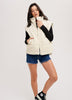 Cream Corduroy Quilted Puffer Vest