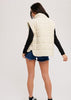 Cream Corduroy Quilted Puffer Vest