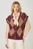 61140 Argyle Sweater Vest: Merlot / Small