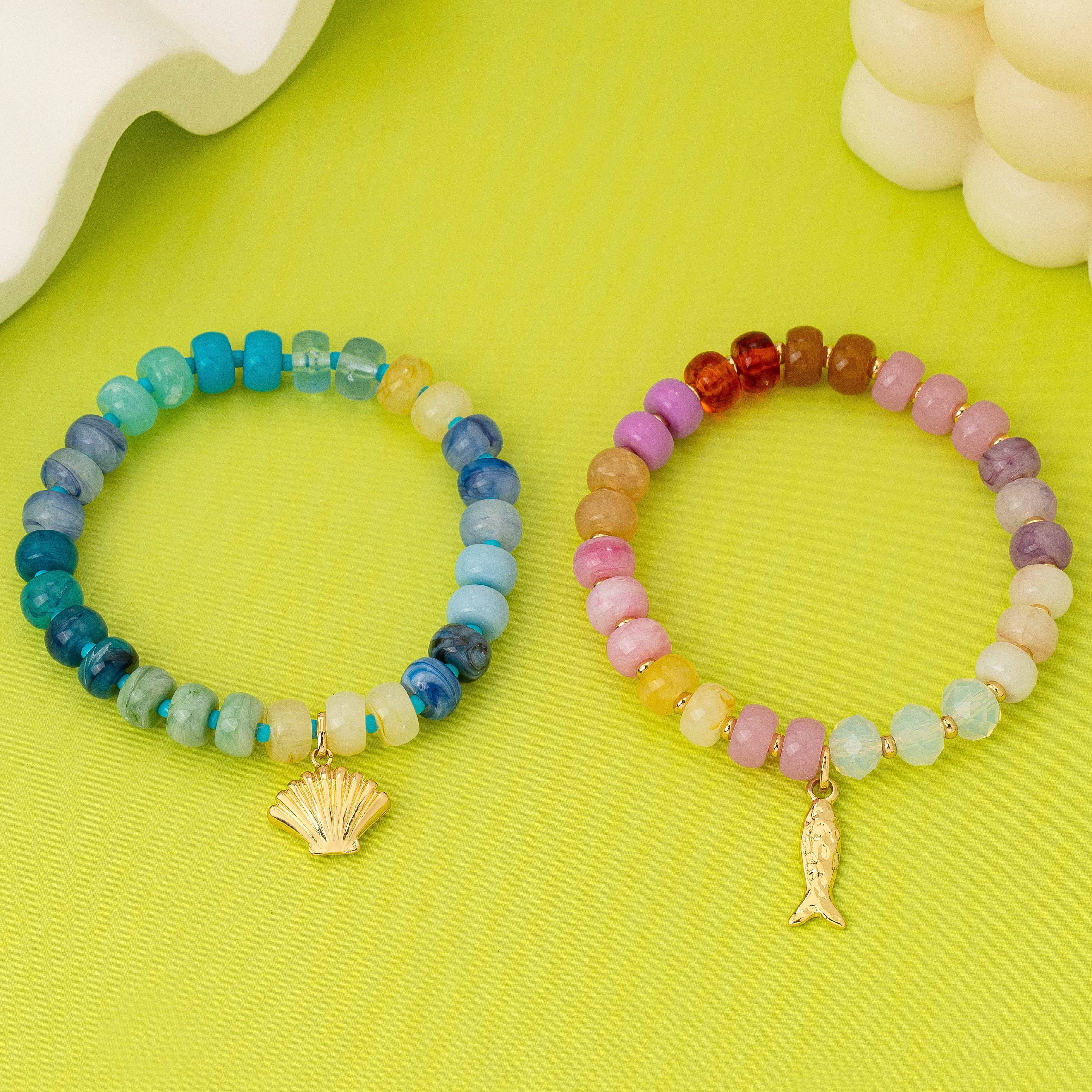 Nautical Multi-Color Beaded Bracelet Set | 80B1703: Set | Stella & Grace Boutique .