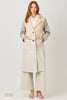 61307 Color Blocked Long Coat: Oatmeal Mix / Small