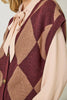 61140 Argyle Sweater Vest: Merlot / Small