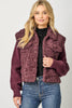 61251 Mixed Media Sweater Jacket: Merlot / Small