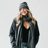 Cassidy Cashmere Wrap and Beanie Duo Wholesale: Charcoal