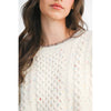SPECKLED KNIT SWEATER: CREAM MULTI / S-M-L(3-2-1)