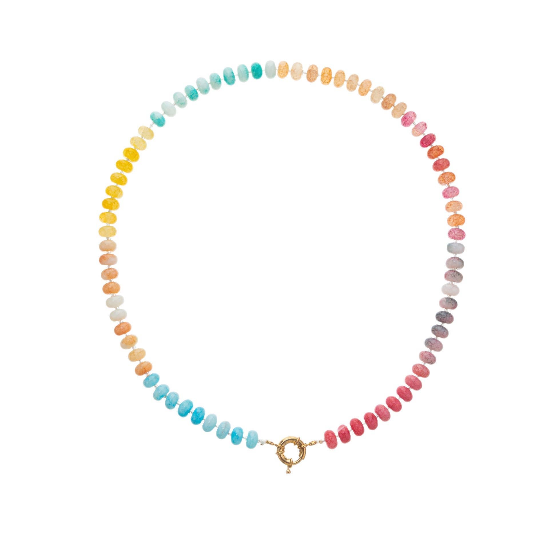 Natural Stone Semi-Precious Glass Mixed Necklace | 40NK9659: A | Stella & Grace Boutique .