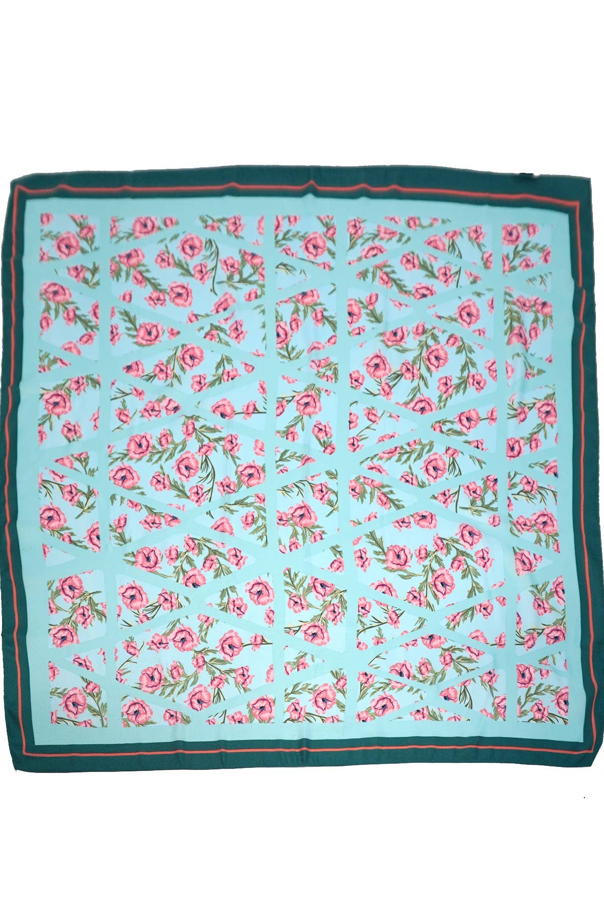 OVERSIZED FLORAL PRINT BANDANA SCARF WRAP | 40SC670: Blue | Stella & Grace Boutique .