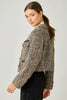 61191 Fringe Tweed Jacket: Stone/Grey / Small