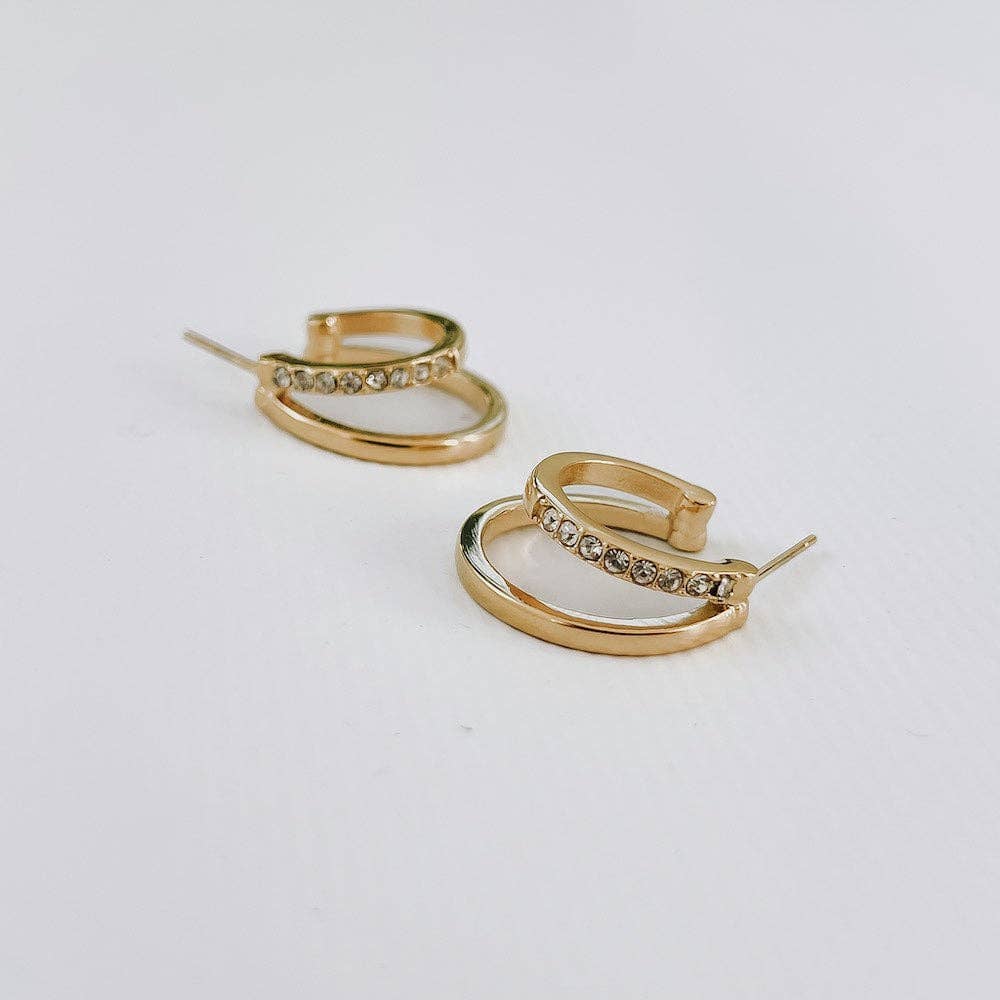 Stole The Show Crystal Double Hoop Earring Wholesale