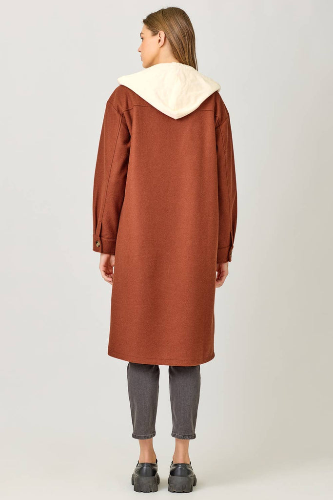 60737 Twofer Hoodie Solid Coat: Black / Small