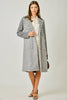61271 Mixed Media Long Coat: Grey Mix / Small