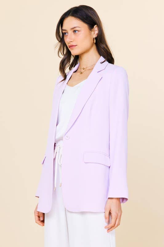 Recycled Long Sleeve Blazer : Sweet Lavender / M