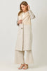 61307 Color Blocked Long Coat: Oatmeal Mix / Small