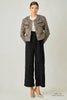 61191 Fringe Tweed Jacket: Stone/Grey / Small