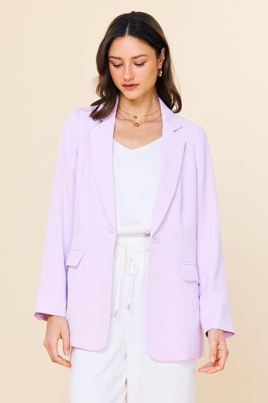 Recycled Long Sleeve Blazer : Sweet Lavender / M