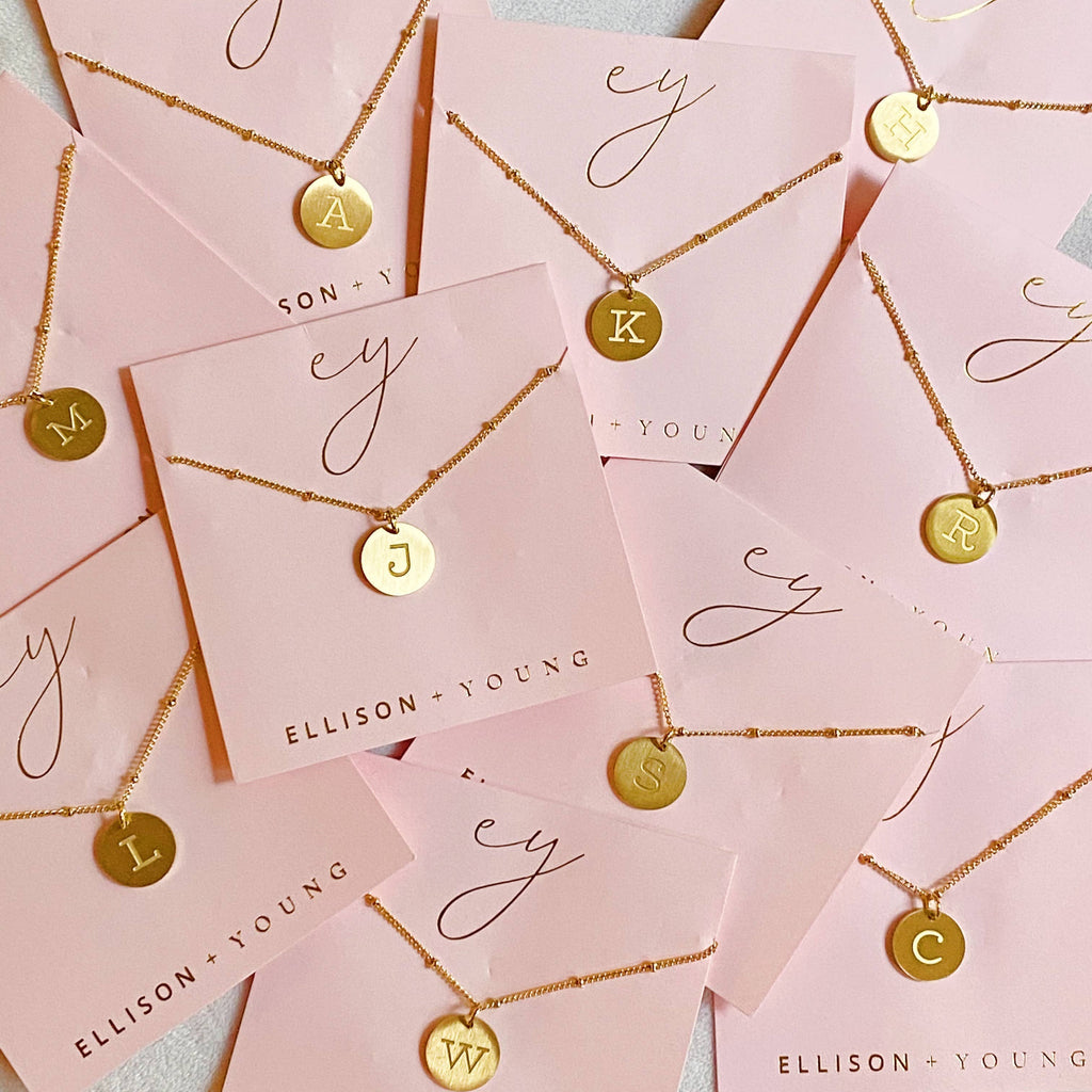 Ellison + Young: Singular Charm Initial Necklace: A