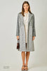 61271 Mixed Media Long Coat: Grey Mix / Small