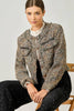 61191 Fringe Tweed Jacket: Stone/Grey / Small