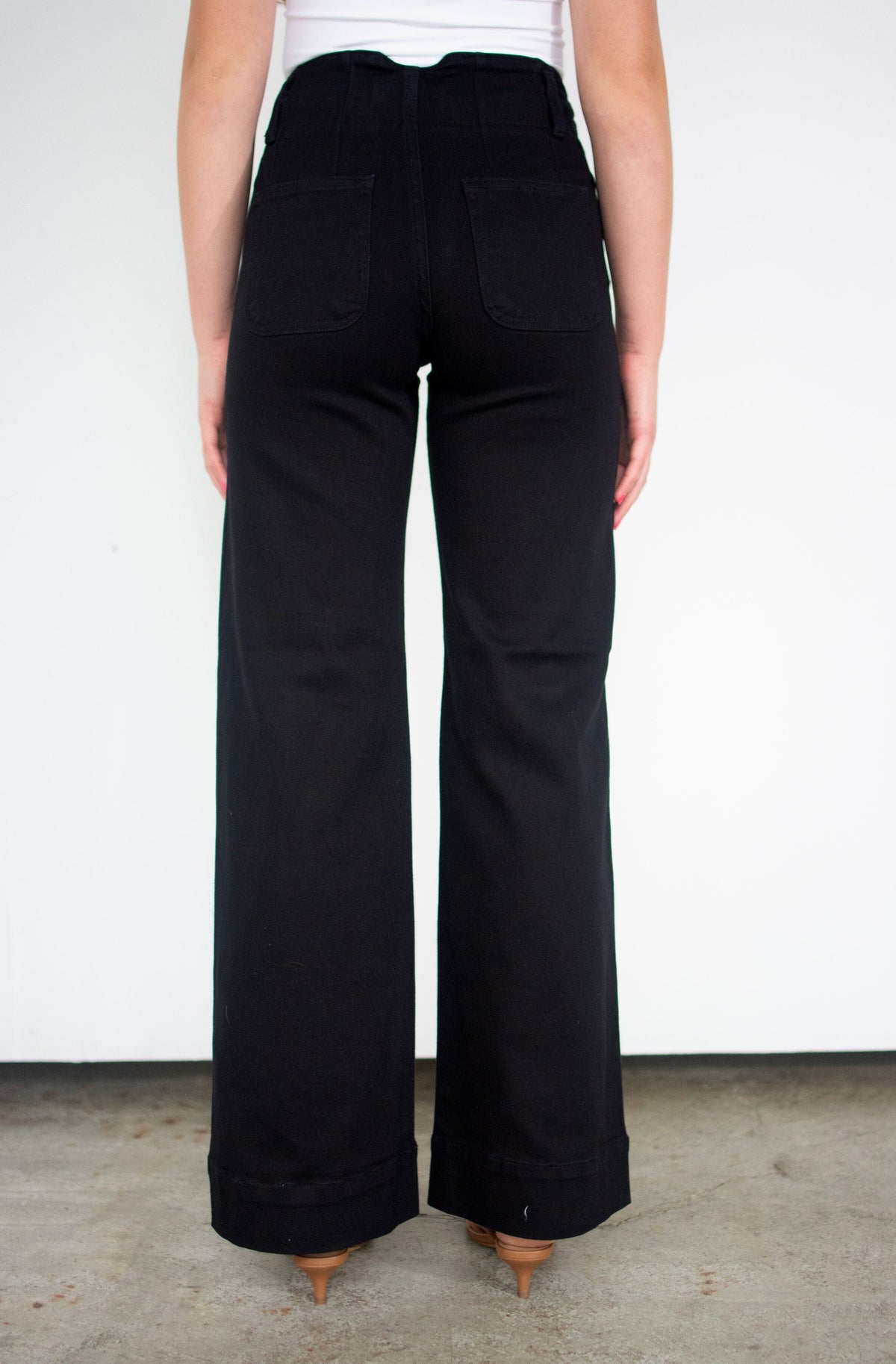 RISEN Black High Rise Wide Leg Jeans