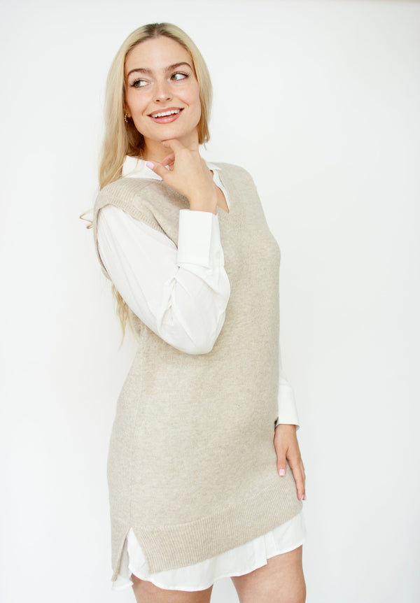 Mixed Media Shirt Dress