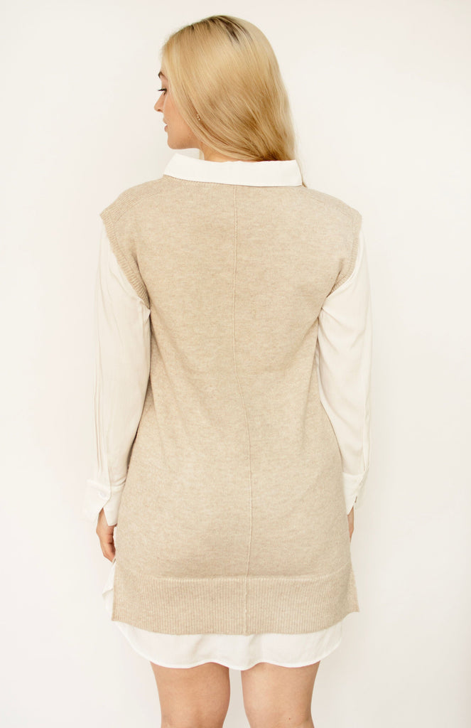 Mixed Media Shirt Dress