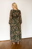 Sea Green Woven Print Tiered Maxi Dress